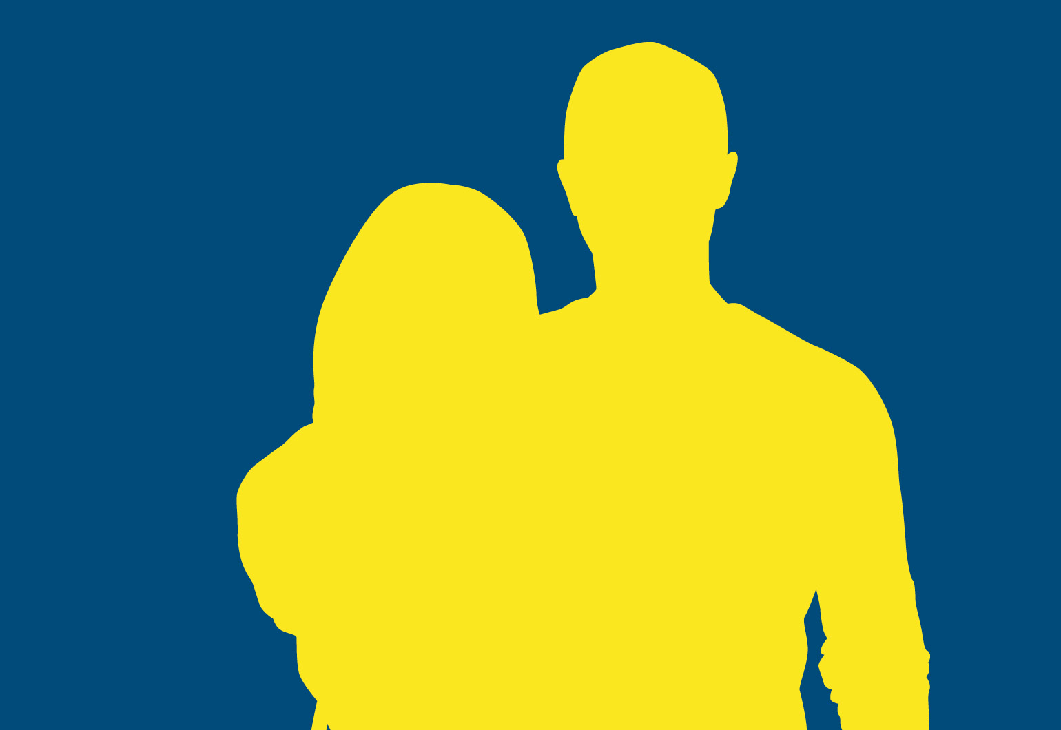 Illustration: Ein Mann und eine Frau umarmen einander.